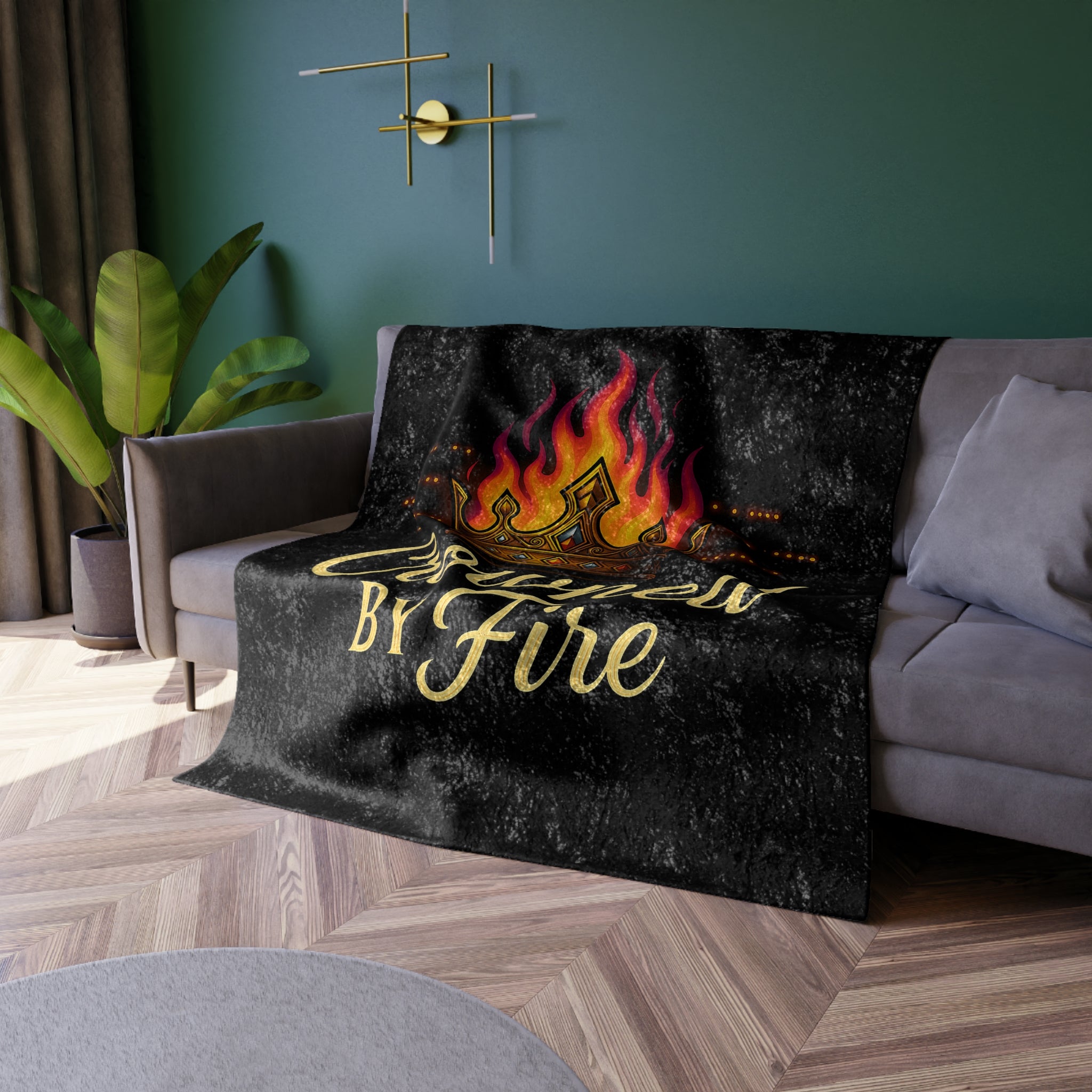 Crowned by Fire Crushed Velvet Blanket