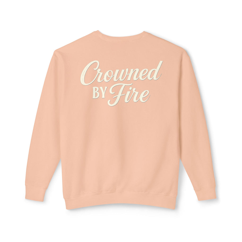 Crowned by Fire Sweatshirt, Unisex Lightweight Crewneck, Cozy Casual Wear, Perfect for Gifting, Fall Fashion