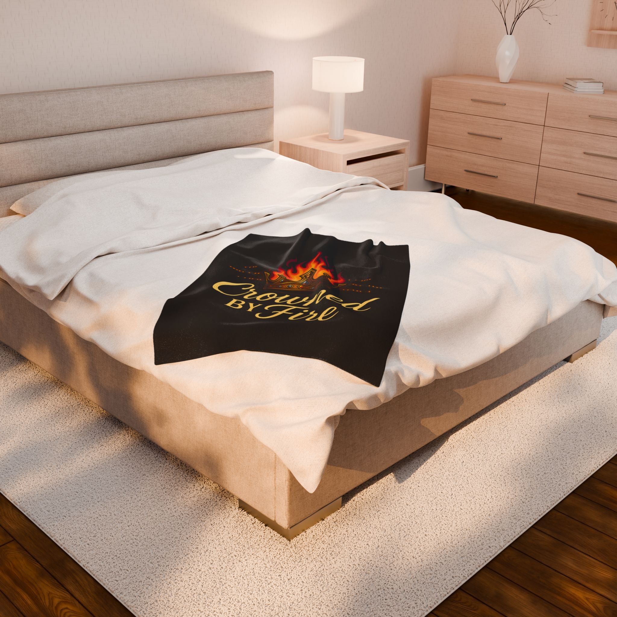 Crowned by Fire Velveteen Plush Blanket