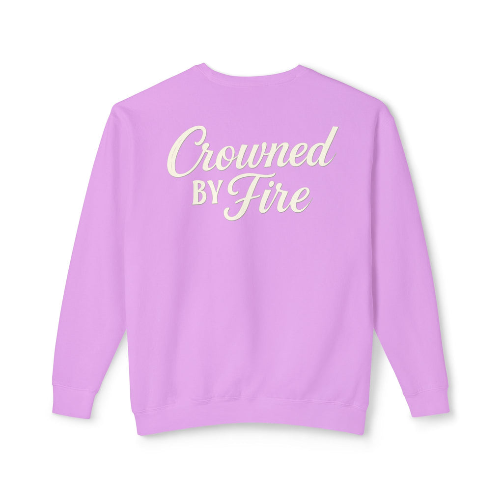 Crowned by Fire Sweatshirt, Unisex Lightweight Crewneck, Cozy Casual Wear, Perfect for Gifting, Fall Fashion