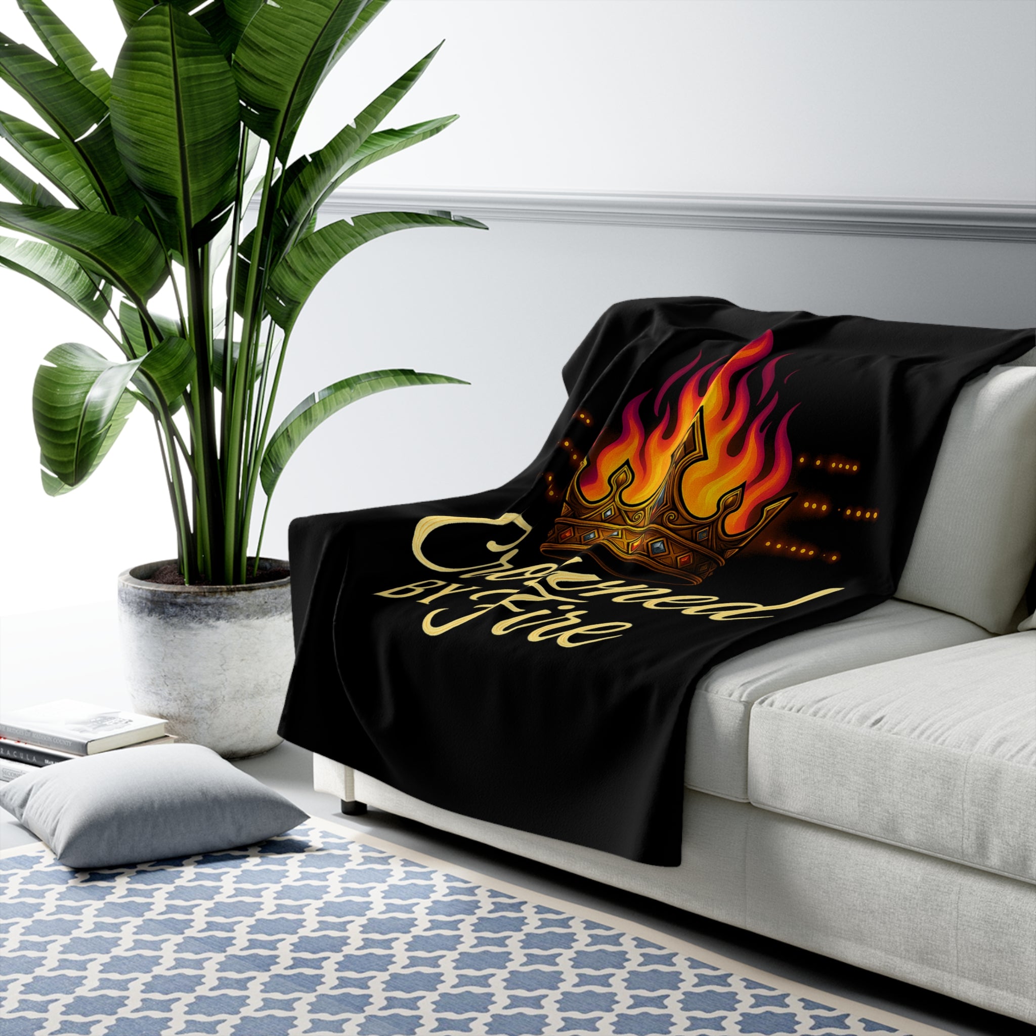 Crowned Sherpa Fleece Blanket