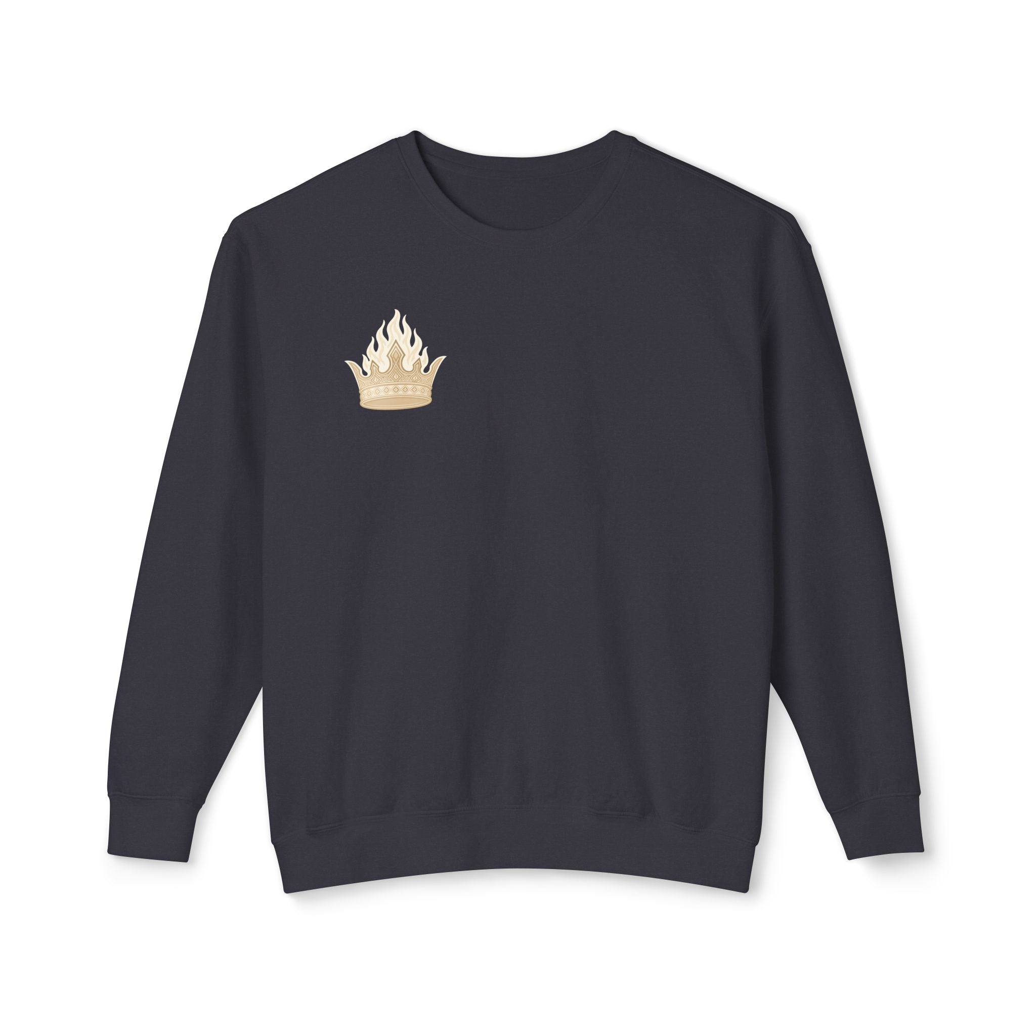 Crowned by Fire Sweatshirt, Unisex Lightweight Crewneck, Cozy Casual Wear, Perfect for Gifting, Fall Fashion