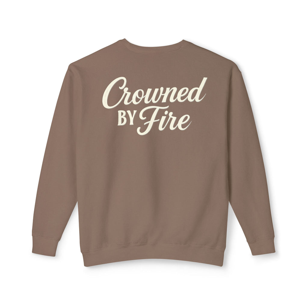 Crowned by Fire Sweatshirt, Unisex Lightweight Crewneck, Cozy Casual Wear, Perfect for Gifting, Fall Fashion