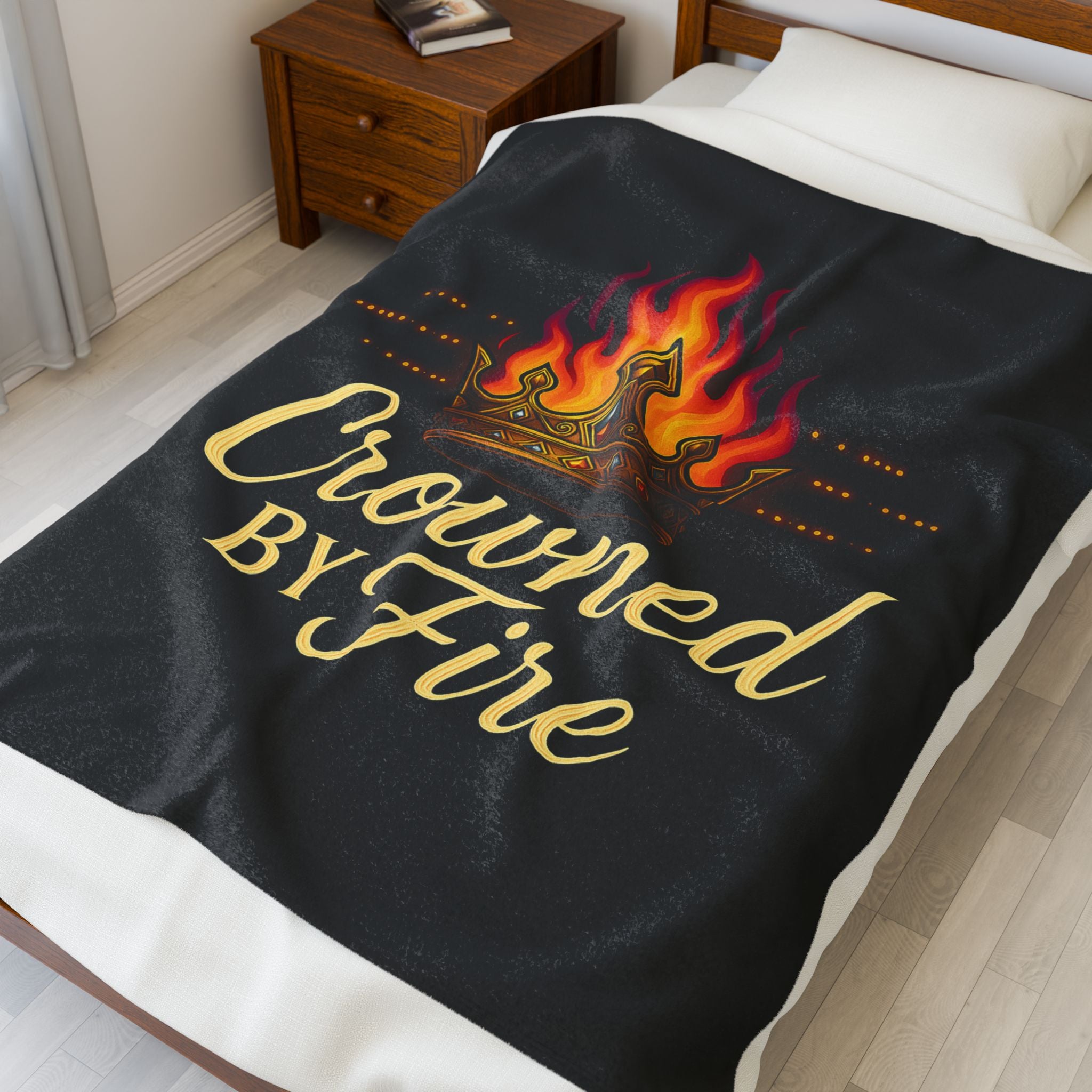 Crowned by Fire Velveteen Plush Blanket