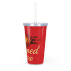 Red Crowned Signature Flame Tumbler – 20oz with Straw