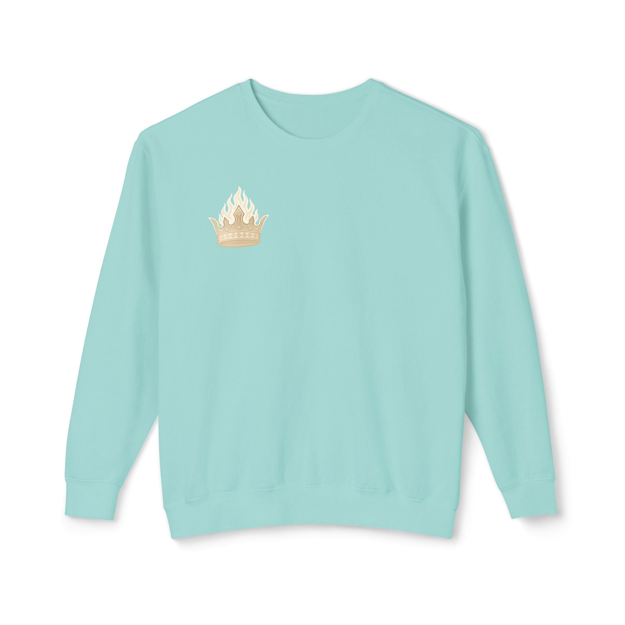 Crowned by Fire Sweatshirt, Unisex Lightweight Crewneck, Cozy Casual Wear, Perfect for Gifting, Fall Fashion