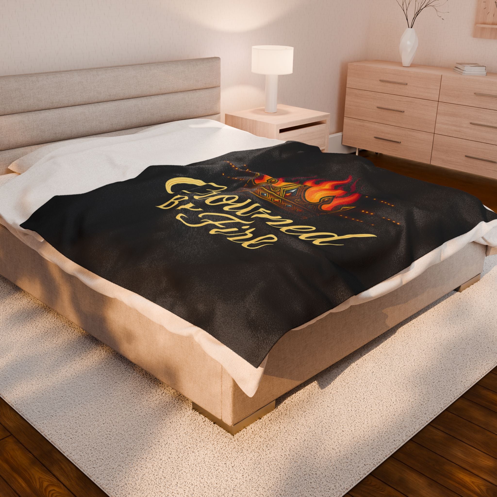 Crowned by Fire Velveteen Plush Blanket