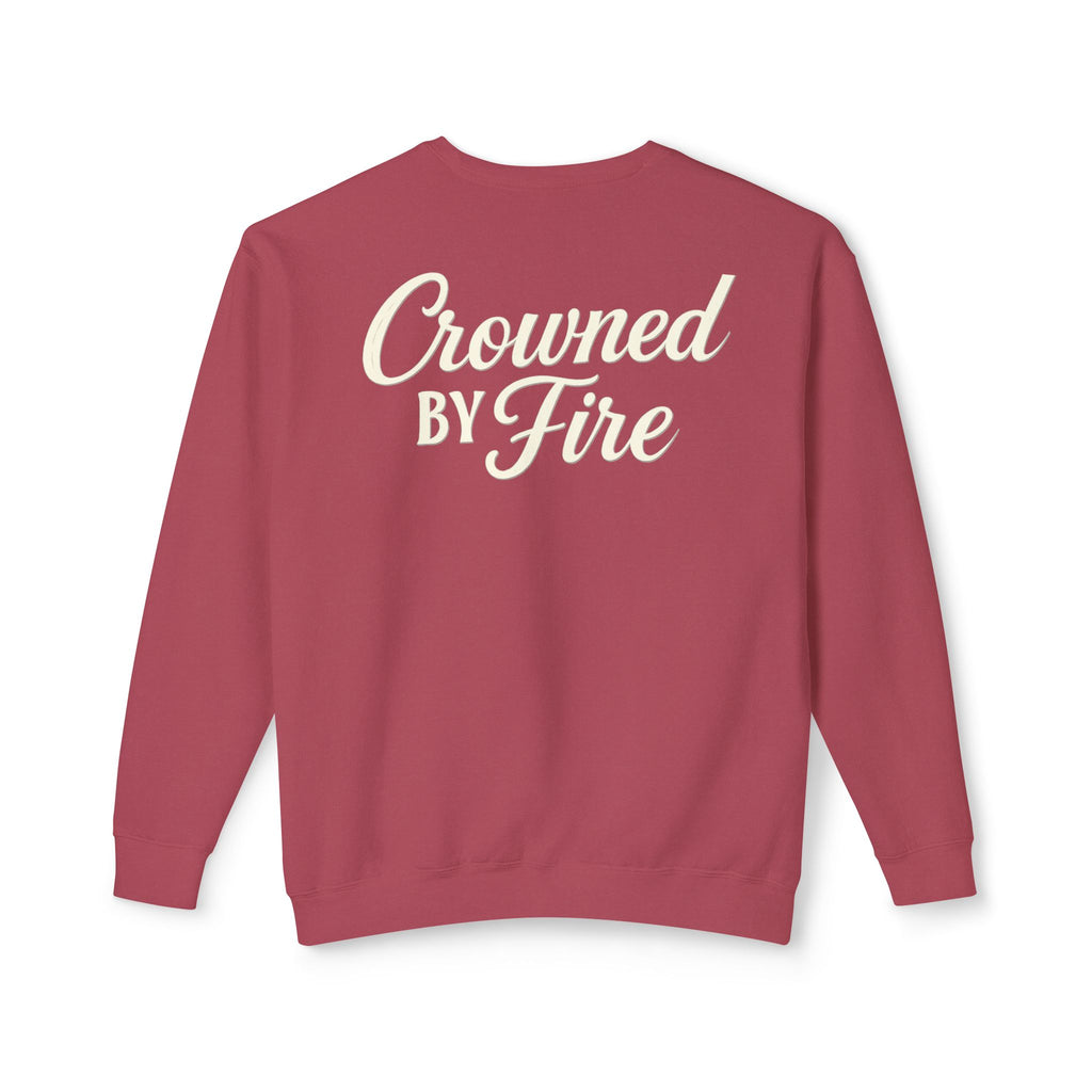 Crowned by Fire Sweatshirt, Unisex Lightweight Crewneck, Cozy Casual Wear, Perfect for Gifting, Fall Fashion