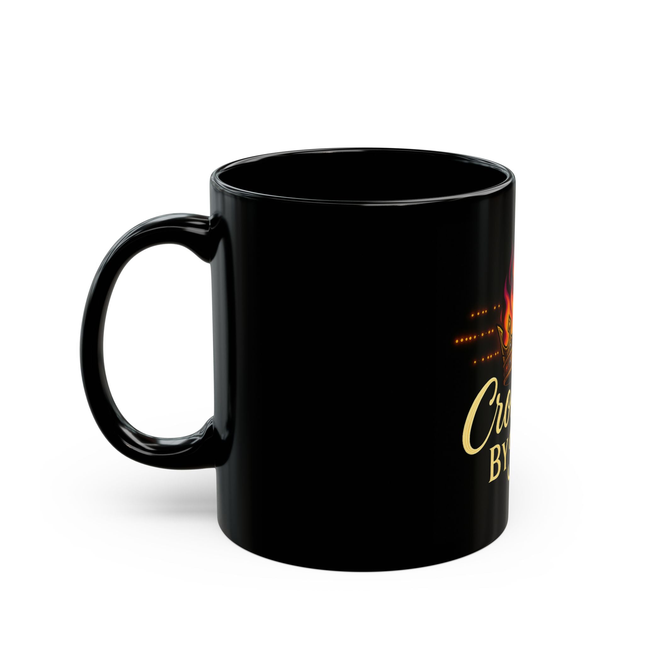 Crowned Sip™ Black Ceramic Mug