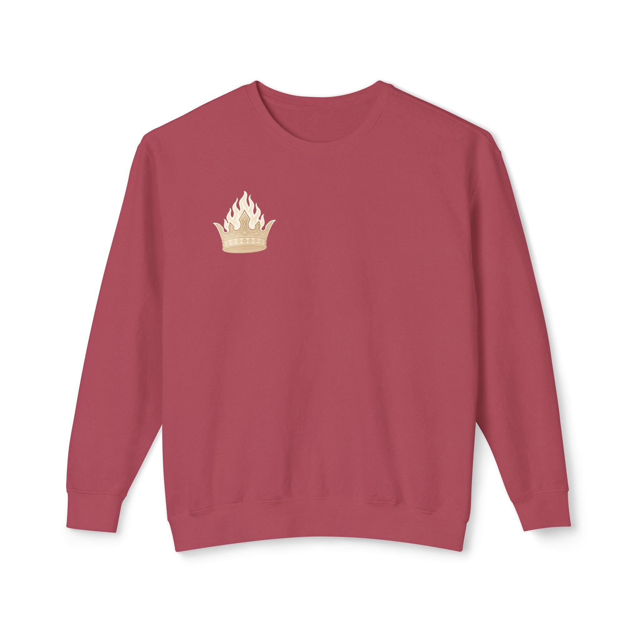 Crowned by Fire Sweatshirt, Unisex Lightweight Crewneck, Cozy Casual Wear, Perfect for Gifting, Fall Fashion