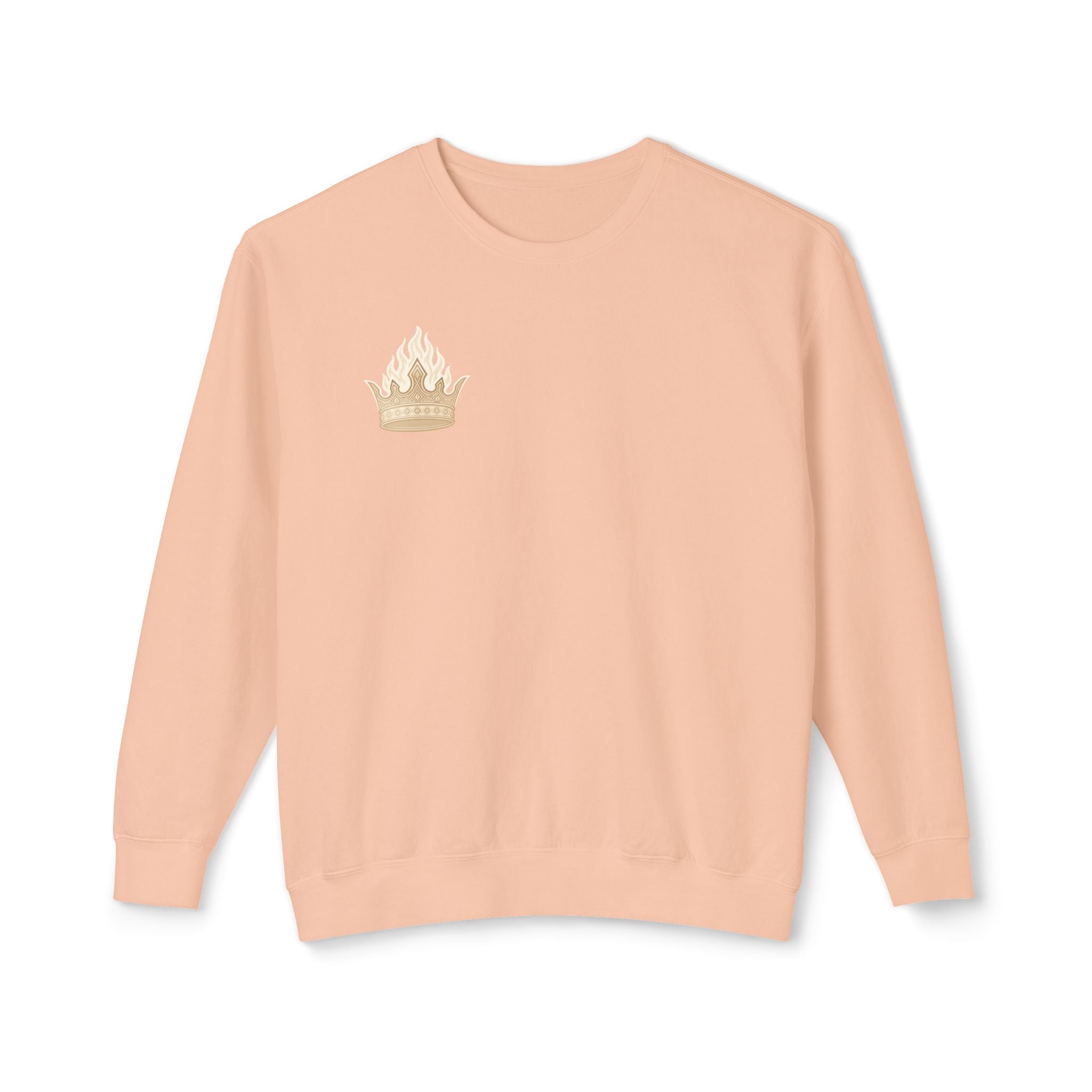 Crowned by Fire Sweatshirt, Unisex Lightweight Crewneck, Cozy Casual Wear, Perfect for Gifting, Fall Fashion