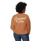 Crowned by Fire Sweatshirt, Unisex Lightweight Crewneck, Cozy Casual Wear, Perfect for Gifting, Fall Fashion