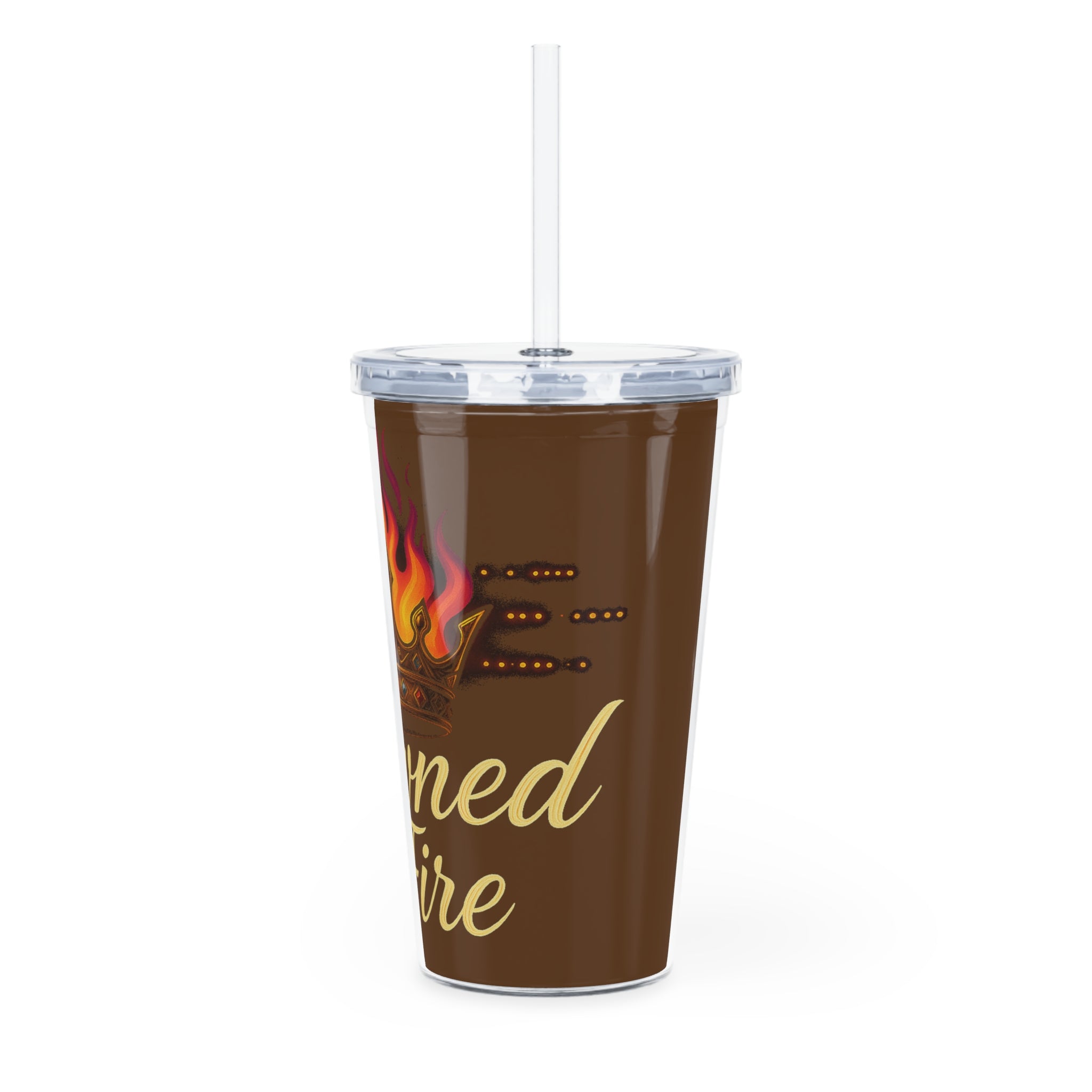 Brown Crowned By Fire Signature Tumbler with Straw