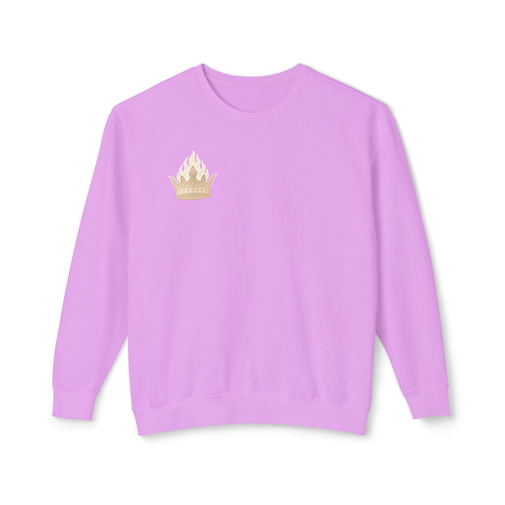 Crowned by Fire Sweatshirt, Unisex Lightweight Crewneck, Cozy Casual Wear, Perfect for Gifting, Fall Fashion