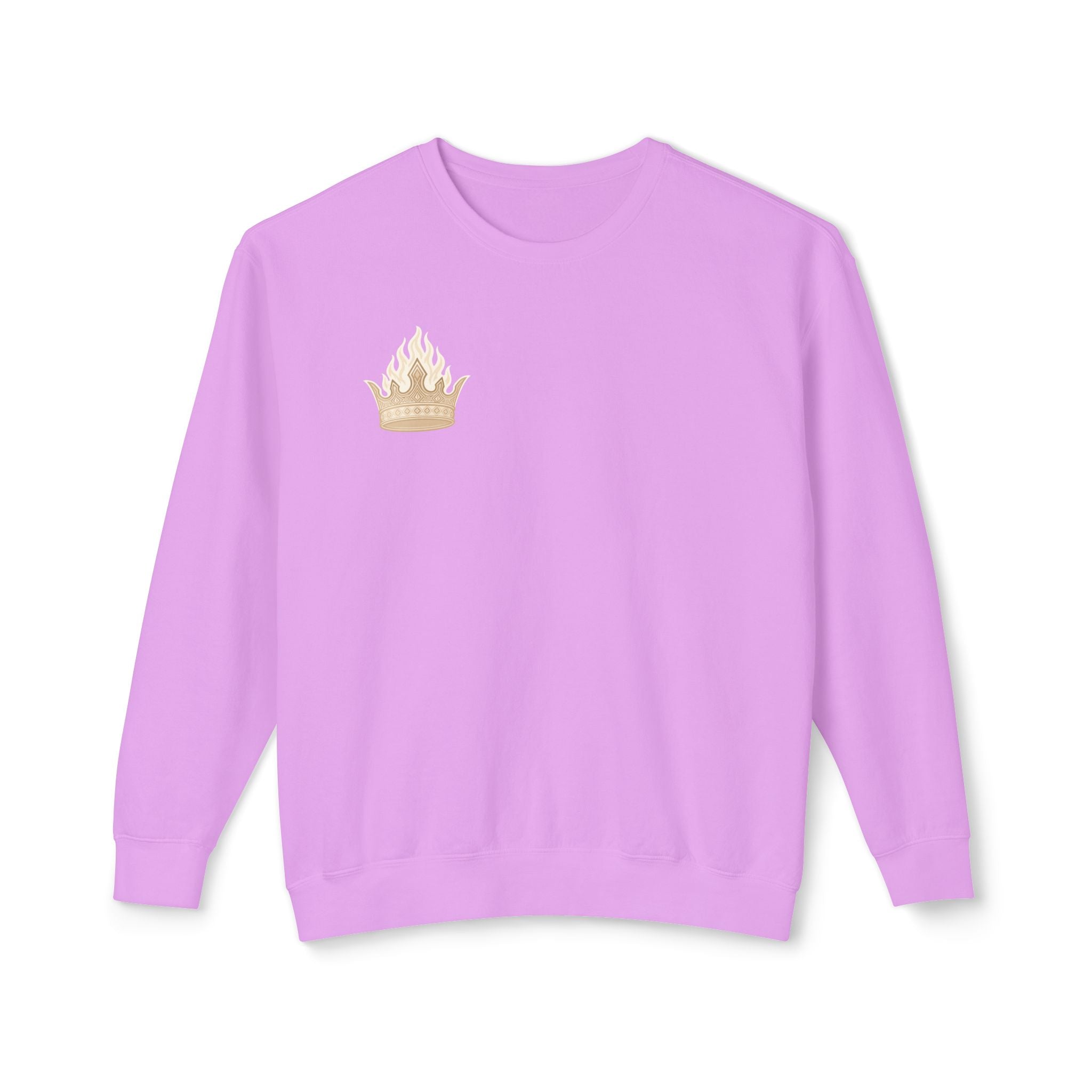 Crowned by Fire Sweatshirt, Unisex Lightweight Crewneck, Cozy Casual Wear, Perfect for Gifting, Fall Fashion