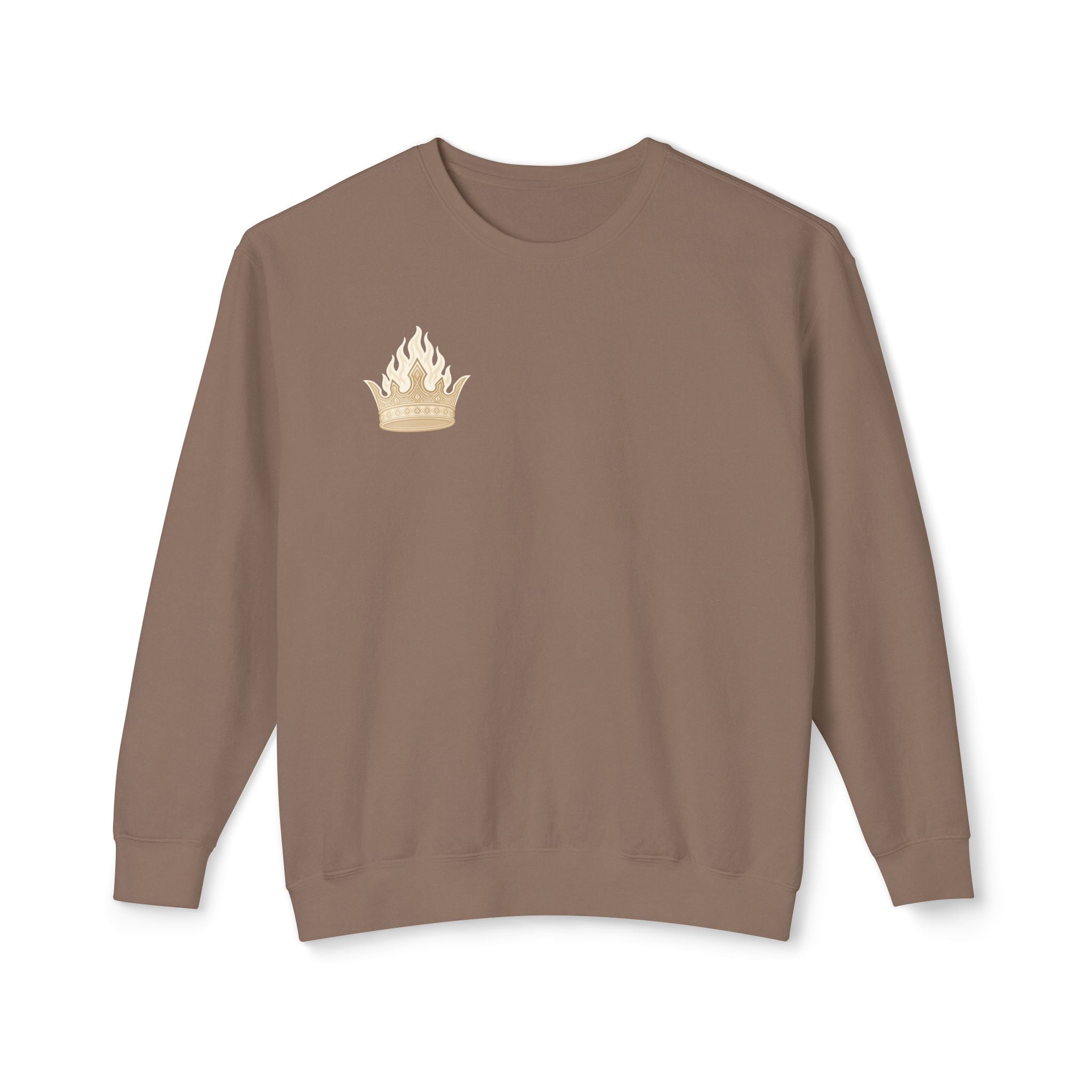 Crowned by Fire Sweatshirt, Unisex Lightweight Crewneck, Cozy Casual Wear, Perfect for Gifting, Fall Fashion