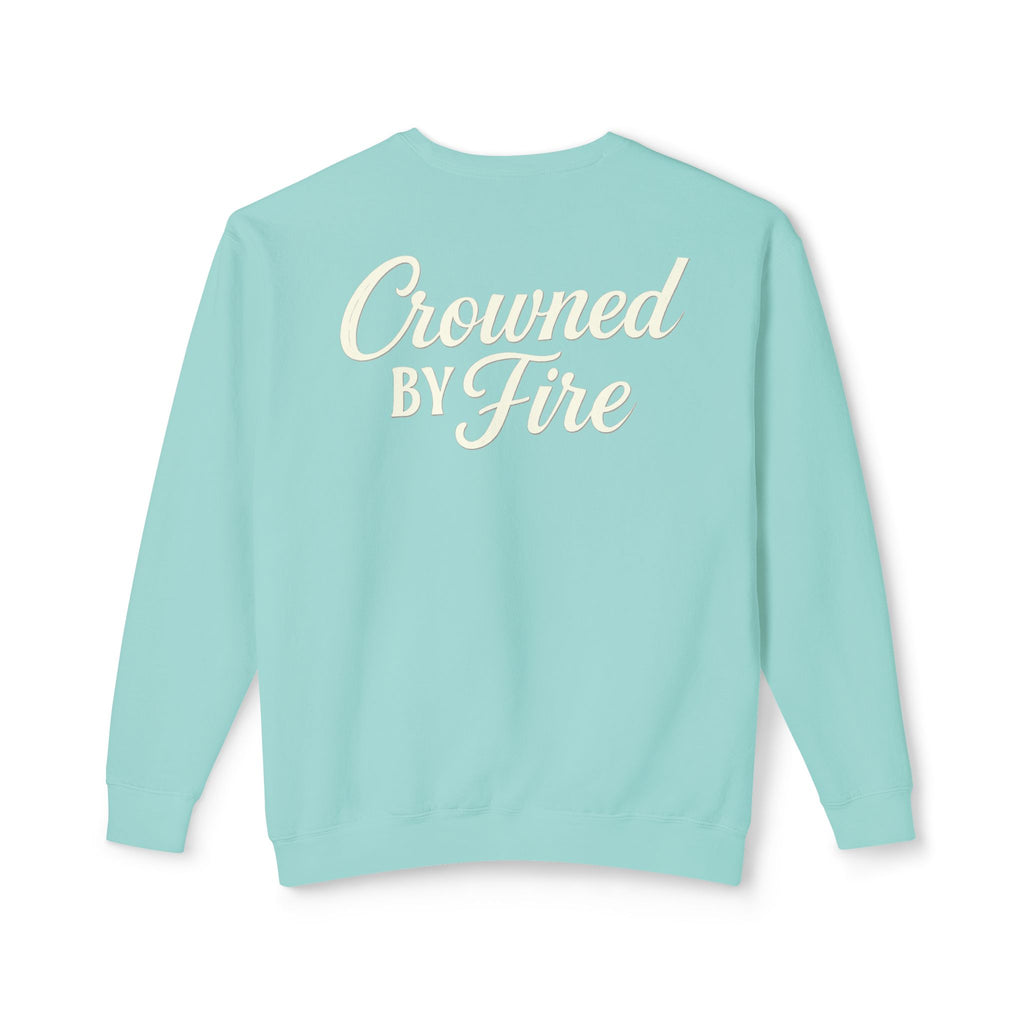 Crowned by Fire Sweatshirt, Unisex Lightweight Crewneck, Cozy Casual Wear, Perfect for Gifting, Fall Fashion