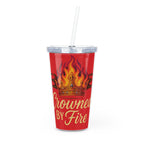Red Crowned Signature Flame Tumbler – 20oz with Straw