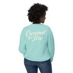 Crowned by Fire Sweatshirt, Unisex Lightweight Crewneck, Cozy Casual Wear, Perfect for Gifting, Fall Fashion