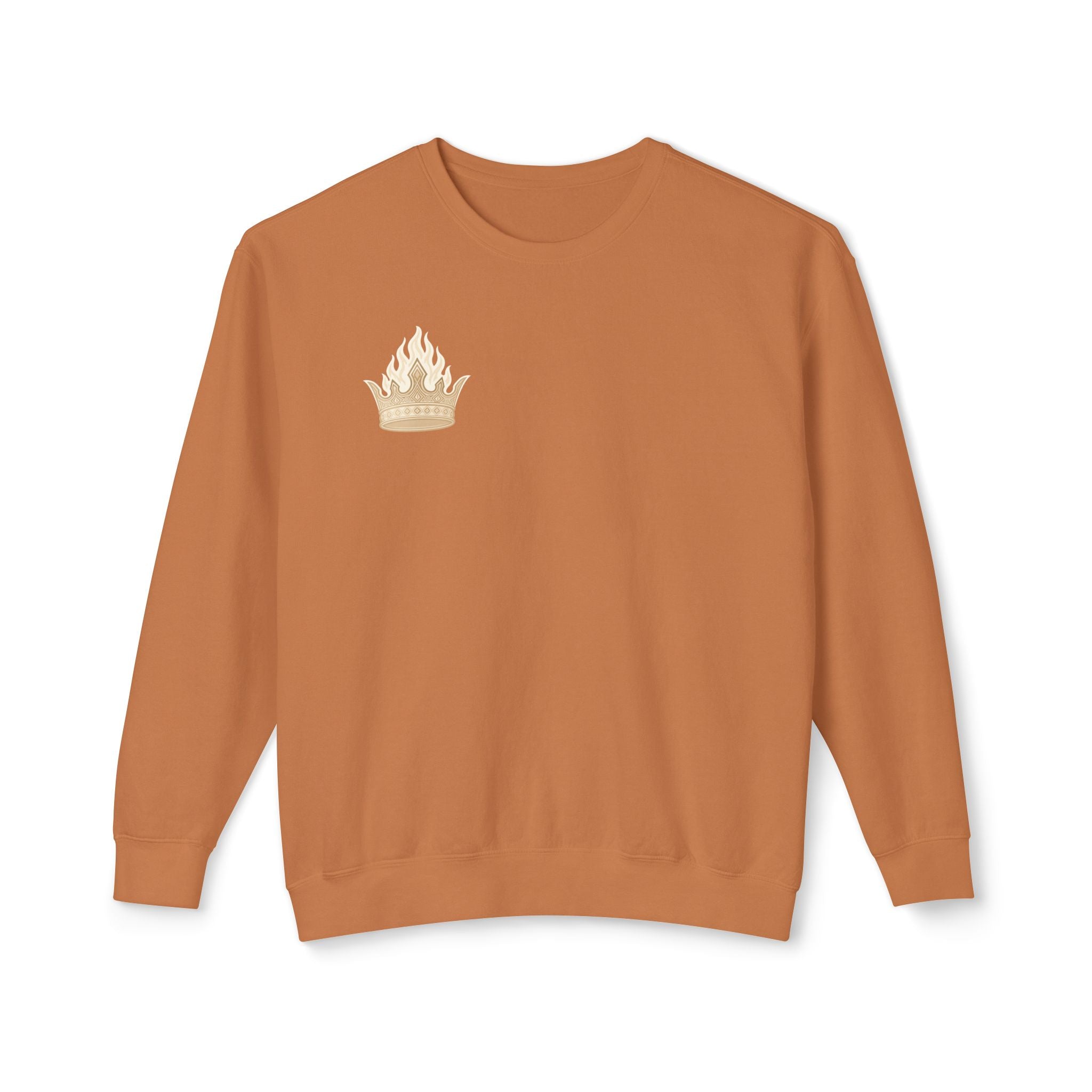 Crowned by Fire Sweatshirt, Unisex Lightweight Crewneck, Cozy Casual Wear, Perfect for Gifting, Fall Fashion
